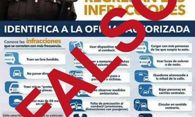 Es falso el anuncio sobre las infracciones del programa Radar