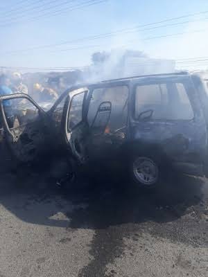 Se incendia vehículo en Metztitlán