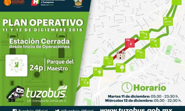 Modifican servicio de Tuzobús por festejos del 12 de diciembre