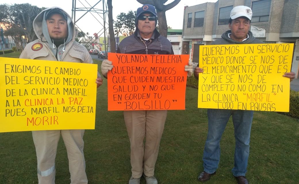 Trabajadores del municipio rechazan a Marfyl para servicios de salud