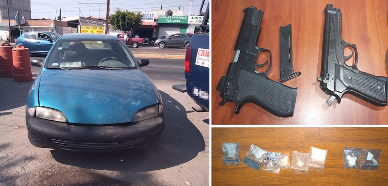Detienen a 4 sujetos por posesión de armas y probable droga, en San Salvador
