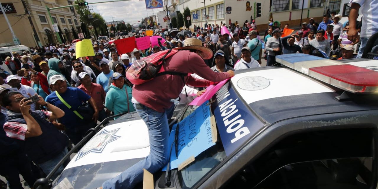 Pobladores del Valle del Mezquital se manifestaron en Pachuca