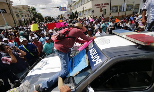 Pobladores del Valle del Mezquital se manifestaron en Pachuca