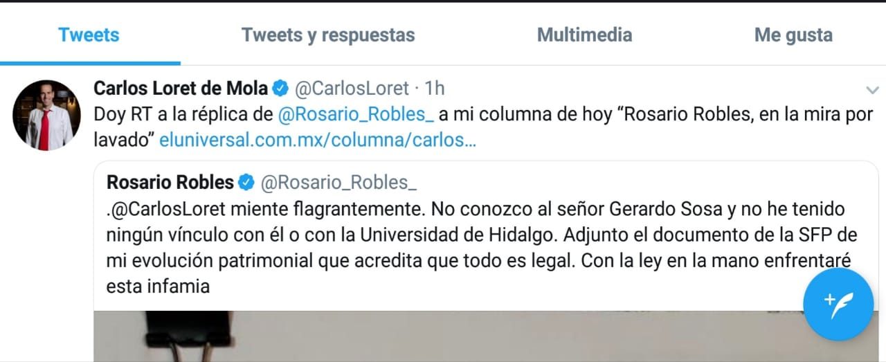 Rosario Robles niega estar ligada a presunto lavado de dinero de la UAEH