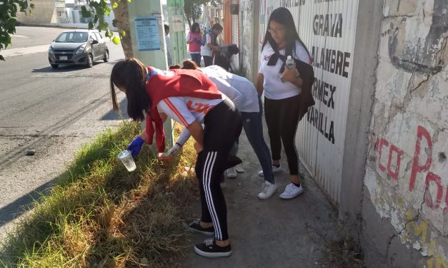 Combinan ejercicio y recolección de basura alumnos de Prepa 1