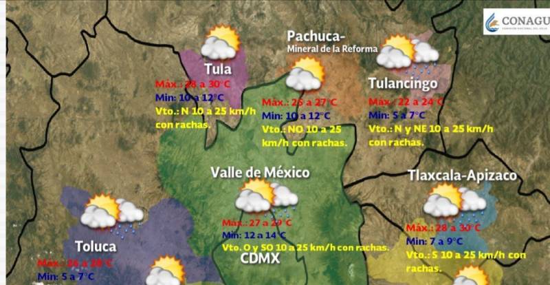 Este lunes hay probabilidad de lluvias aisladas en Hidalgo