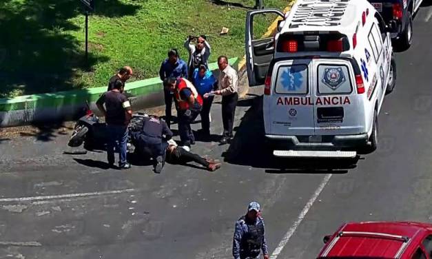 Accidente en la Pachuca-Tulancingo deja un motociclista lesionado