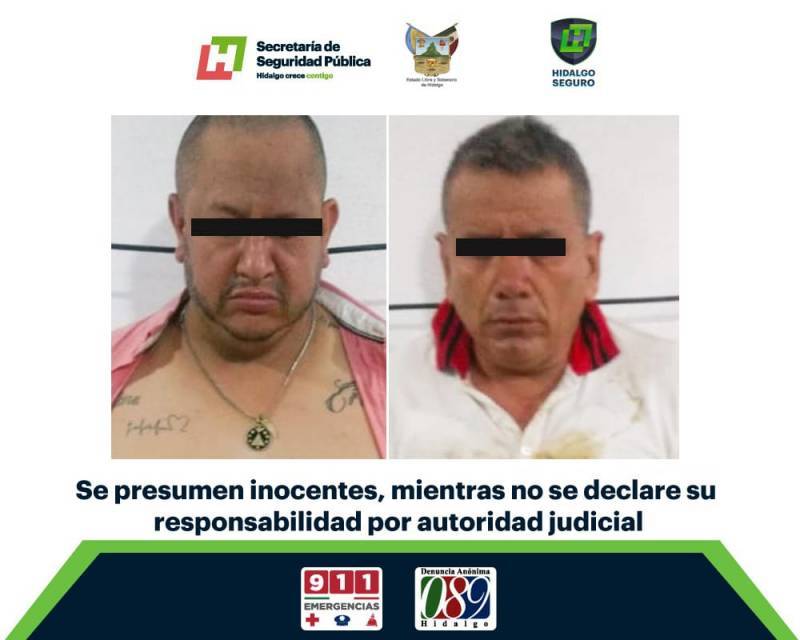 SSPH detiene en Huejutla a dos presuntos relacionados con grupo delincuencial regional