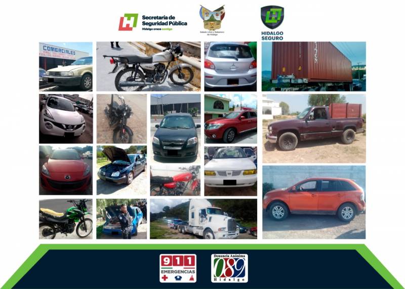Recupera Policía Estatal 17 vehículos con reporte de robo