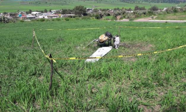 Cae dron en Almoloya, Hidalgo