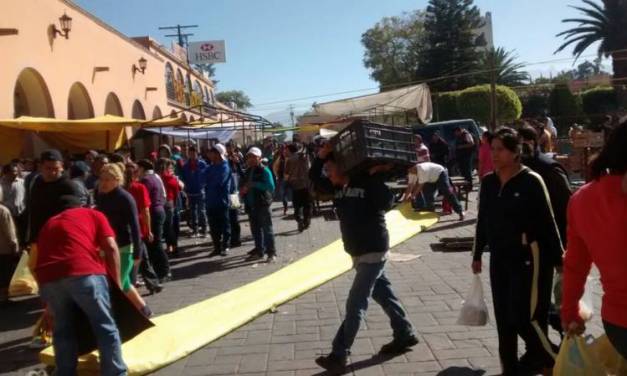 Reubican a tianguistas y rutas del transporte público de Actopan