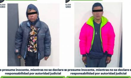 Asegura SSPH a probables desvalijadores en Pachuca