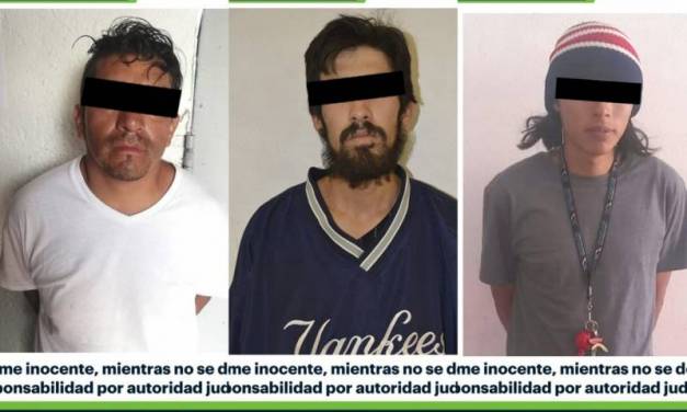 Asegura SSPH a 3 hombres con probable droga en Pachuca