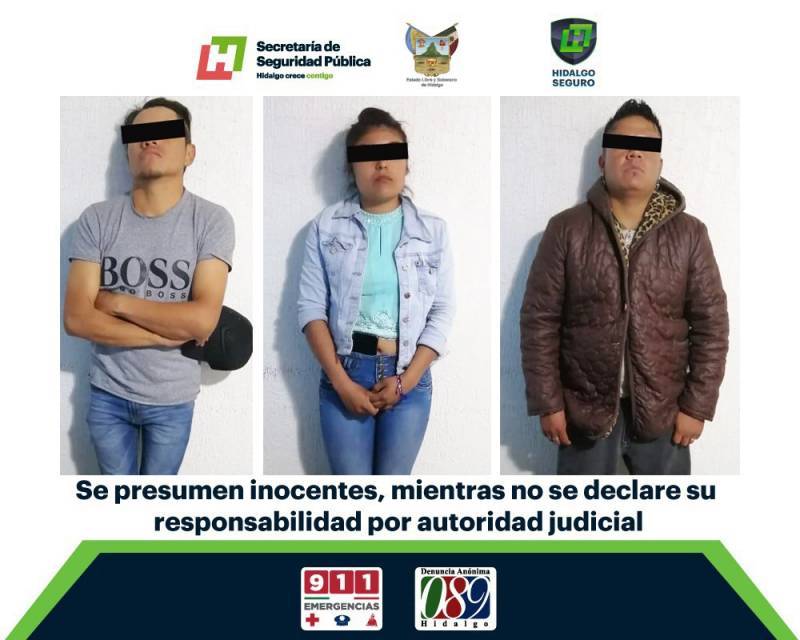 Asegura SSPH a 3 personas con arma de fuego en Mixquiahuala