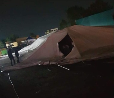 Cae carpa de la Feria de Ciudad Sahagún, hubo 5 lesionados