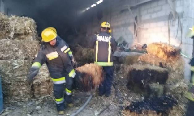 Bomberos atienden incendio en San Agustín Tlaxiaca