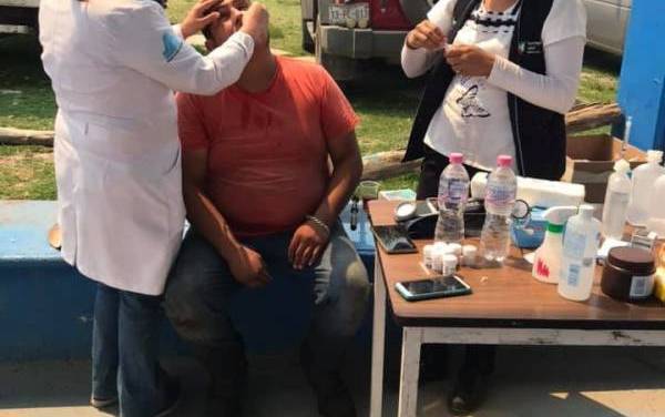 La Secretaría de Salud atiende a personas afectadas por el incendio en Nicolás Flores