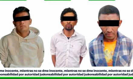 Asegura SSPH a tres hombres por presuntos robos en Pachuca