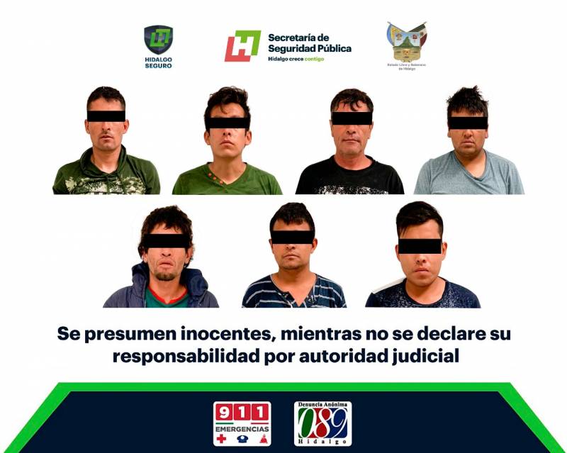 Aseguran a 7 individuos tras presunto intento de robo en bodega de Tolcayuca