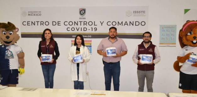 Recibe ISSSTE Hidalgo donación de cubrebocas del Club Pachuca