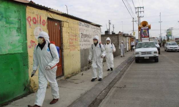 Zempoala realiza sanitización de calles y espacios públicos