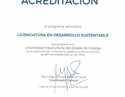 UICEH logró acreditar la licenciatura en Desarrollo Sustentable