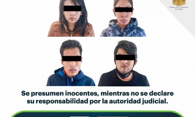 Detienen a cuatro individuos por presunto robo con violencia en un domicilio