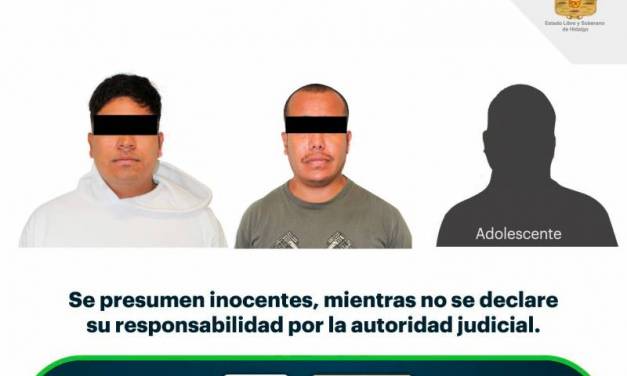 Detienen a tres hombres por presunto robo de dinero en efectivo