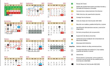 SEP publica calendario escolar 2021-2022