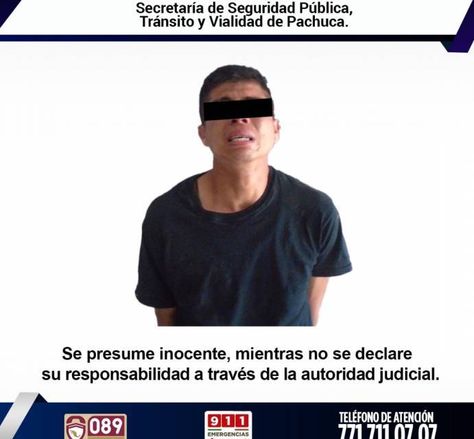 Por allanamiento, detienen a un hombre en Pachuca
