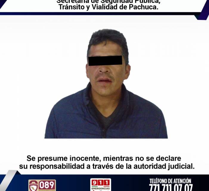 Aseguran a un hombre por robo de vehículo en Pachuca