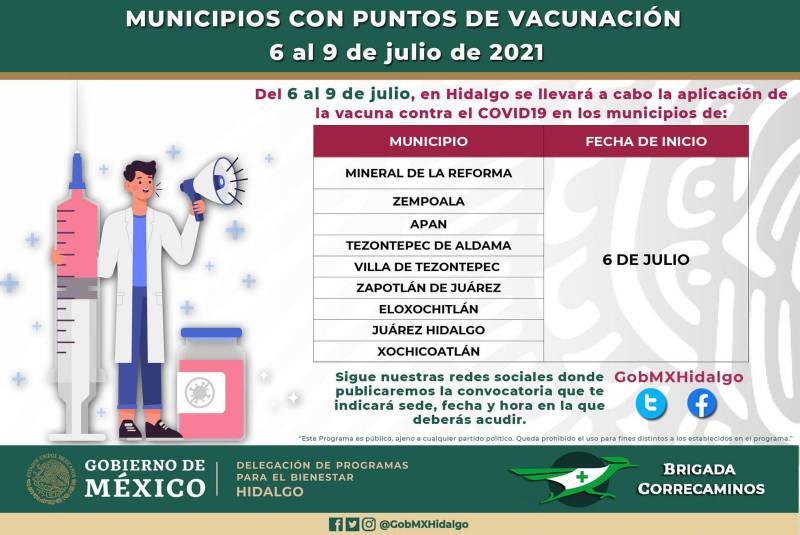 Inicia vacunación de personas de 40 a 49 años en varios municipios