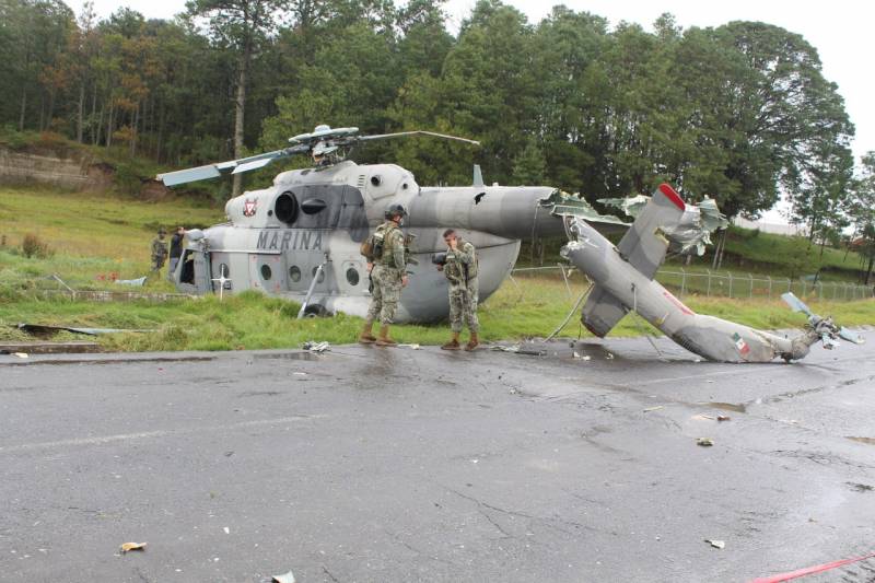 Descartan lesiones graves de tripulantes del helicóptero