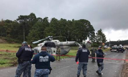 Helicóptero tuvo problemas al aterrizar, confirman autoridades