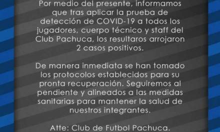 Club Pachuca anuncia 6 positivos a Covid