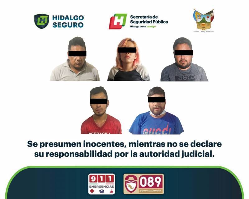 Aseguran a presunto grupo delictivo en Ixmiquilpan