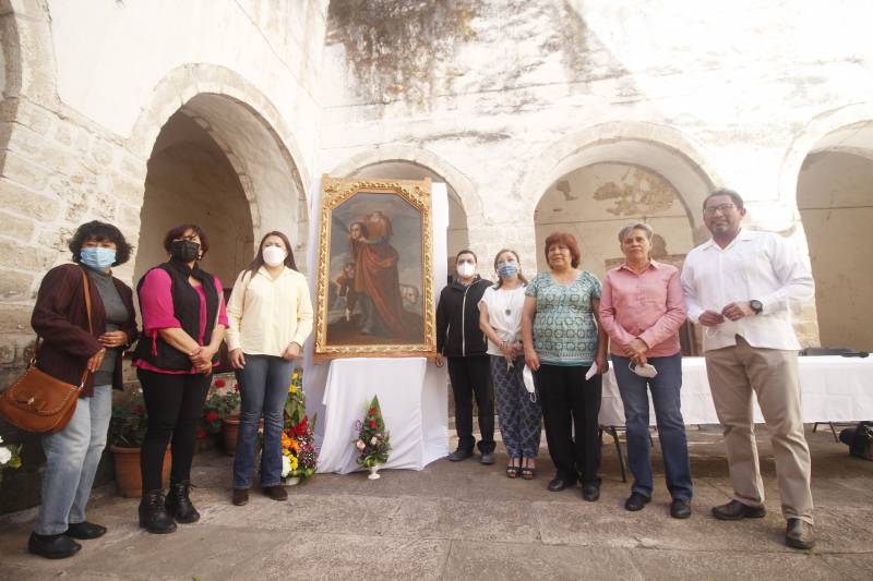 Recibe parroquia de Acatlán óleo restaurado por el INAH