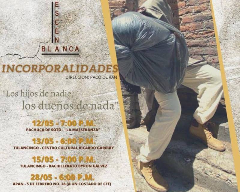 Escena Blanca estrenará en Pachuca la obra “Incorporalidades”