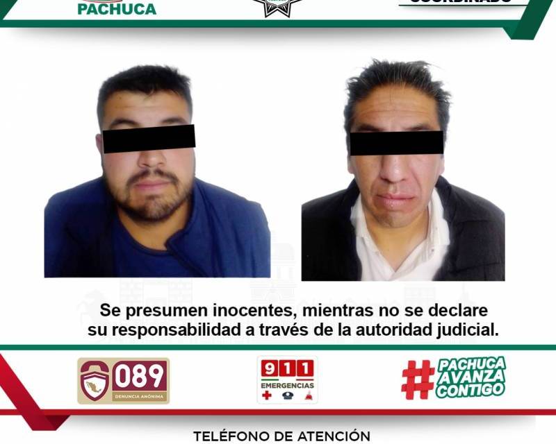 Detiene Policía de Pachuca a 2 hombres por “cristalazos” y robo