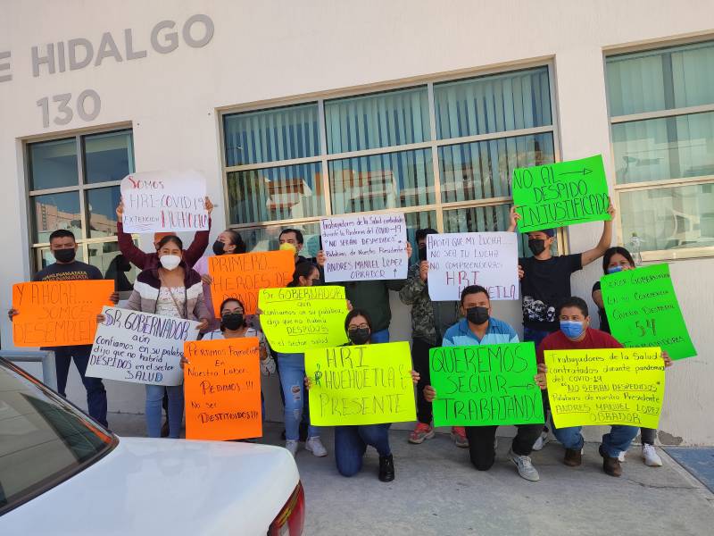 Personal de salud de atención Covid se manifiesta en Hidalgo