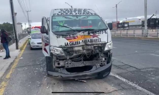 Deja 12 personas lesionadas impacto de dos colectivas en Pachuca