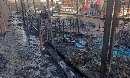 Solo pérdidas materiales en incendio de Feria de los Angelitos