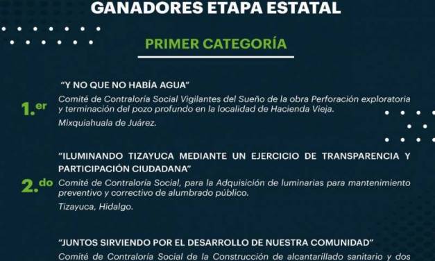 Publican ganadores en Contraloría Social