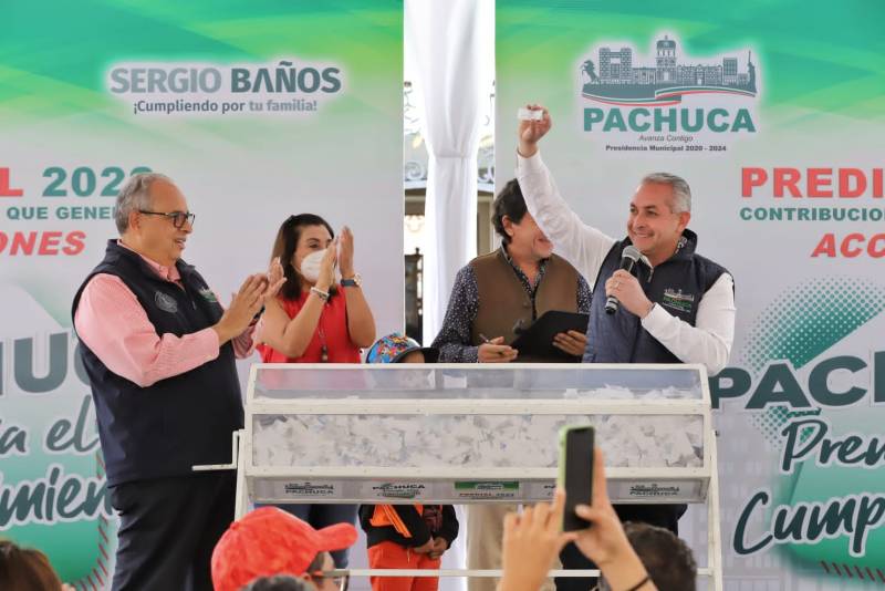 Realizan en Pachuca, Sorteo Predial 2022