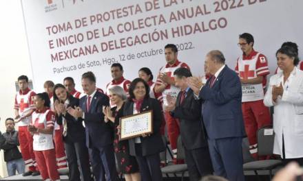 Edda Vite asume presidencia honoraria de la Cruz Roja en Hidalgo
