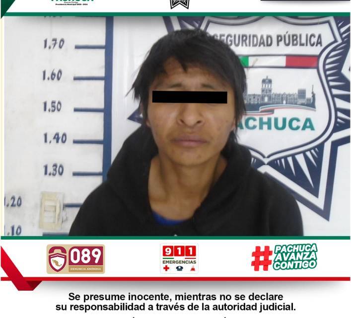 Policía de Pachuca detiene a hombre por robo de cable