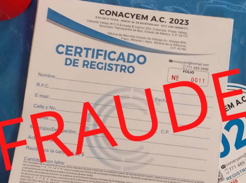 Advierte Canaco sobre fraude de Conacyem A.C