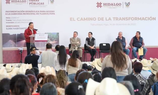 Anuncia JMS pavimentación hidráulica en Tlahuiltepa