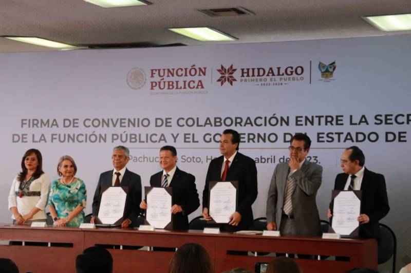Hidalgo firma convenio de colaboración con la Función Pública