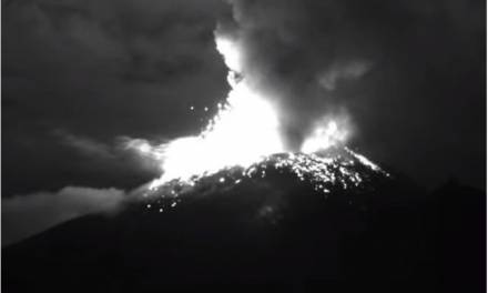 Popocatépetl registra intensa actividad